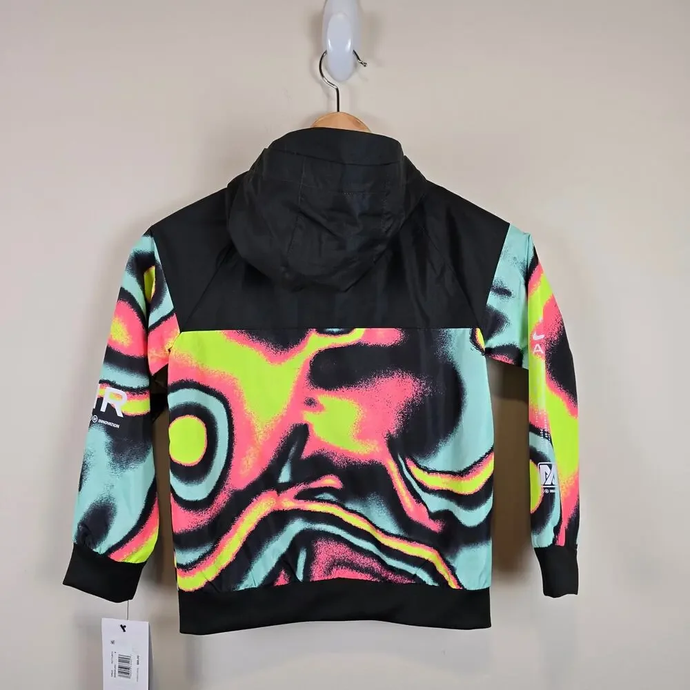 Nike Little Kids Size XS/4 Max Volume Windrunner Jacket Hot Punch Full Zip Hood